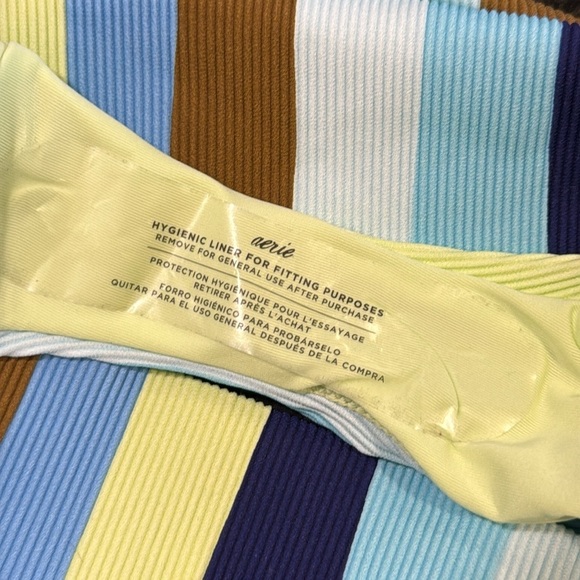 Aerie Striped High Cut Cheeky Bikini Bottom in Women's Size Large NWT - Picture 6 of 6